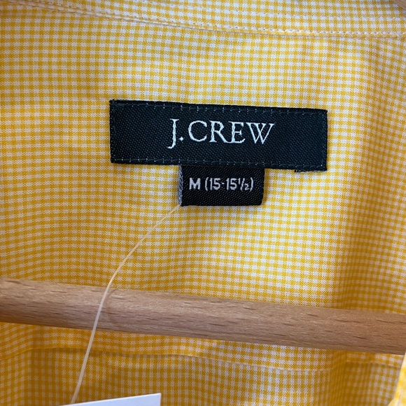 NEW- Jcrew Men Plaid Yellow Shirt Long Sleeve Button-Up. Size M - Picture 4 of 4